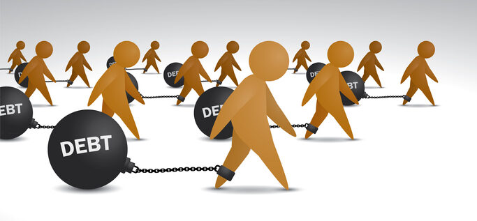 People are in debt illustration vector.